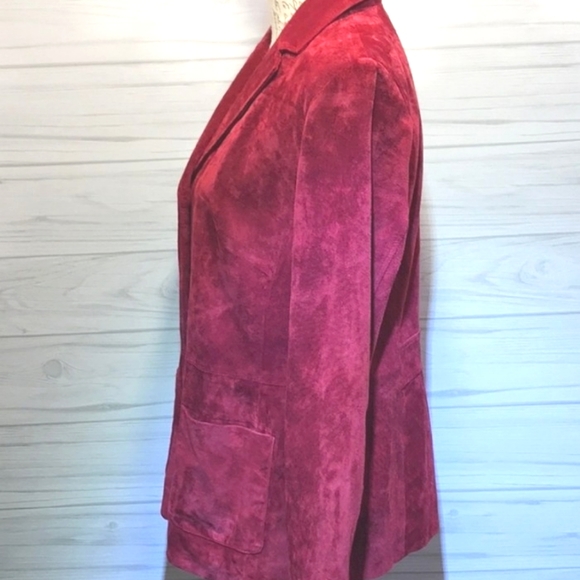 Red Suede Leather Jacket - Picture 3 of 10
